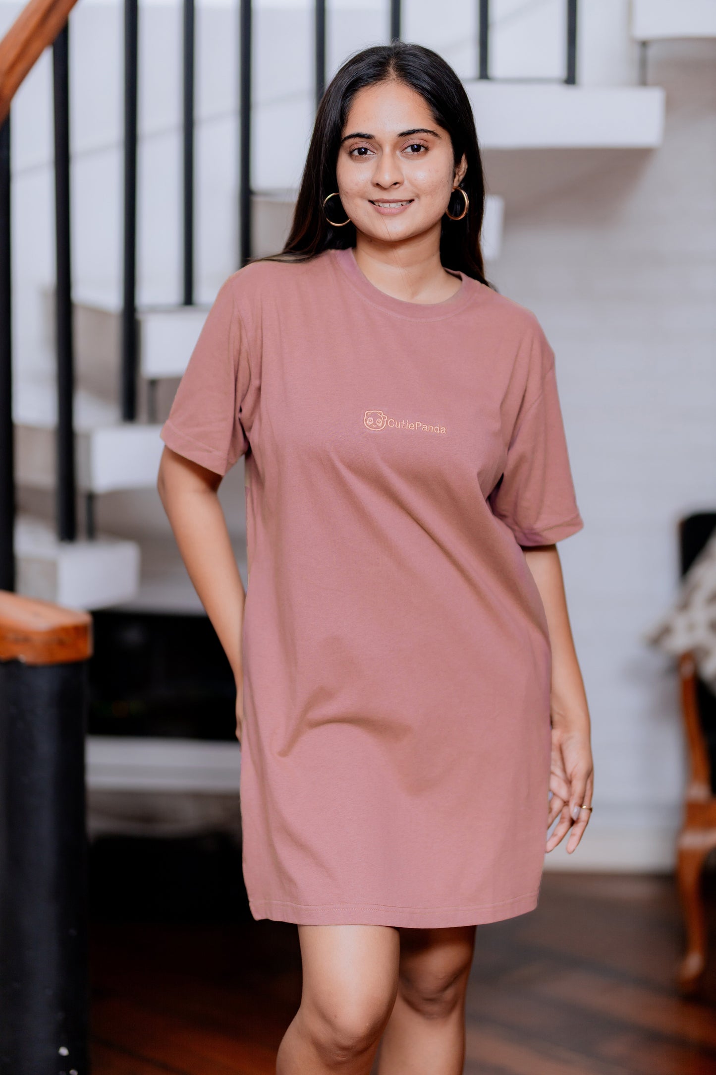 Relax T-shirt Dress (Oversize) - Middle Embroider - Stock Clearance