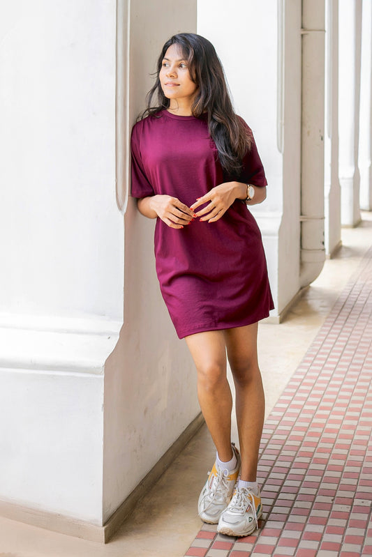 Relax T-shirt Dress (Oversize) - Side Embroider