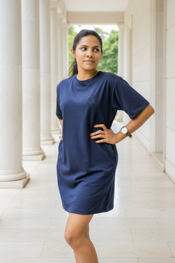 Relax T-shirt Dress (Oversize) - Side Embroider