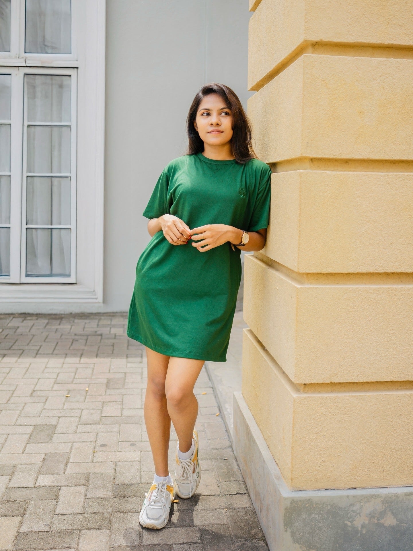 Relax T-shirt Dress (Oversize) - Side Embroider