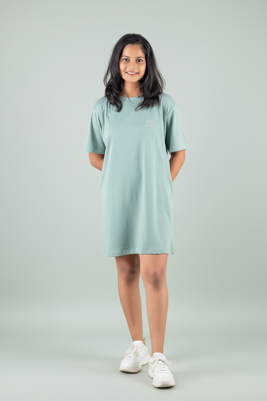 Relax T-shirt Dress (Oversize) - Side Embroider - Stock Clearance